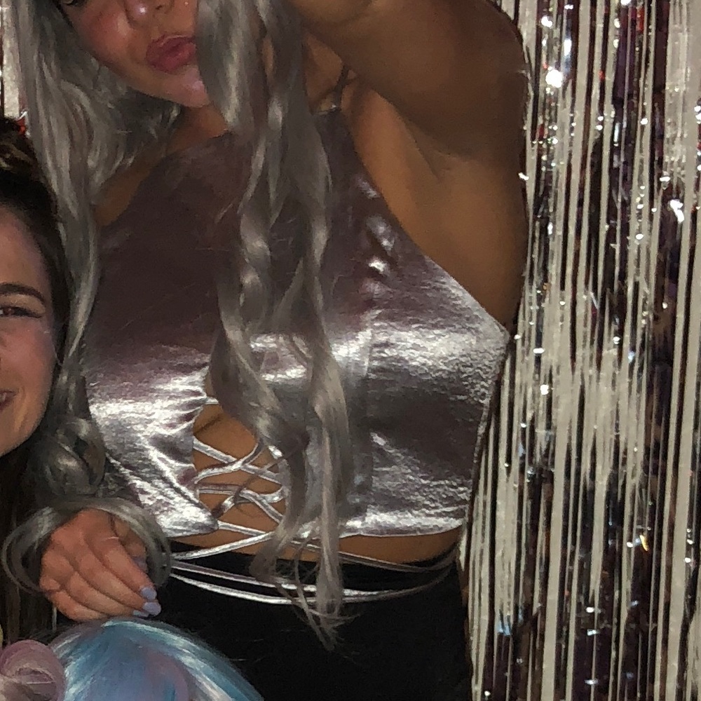 Silver crop top
